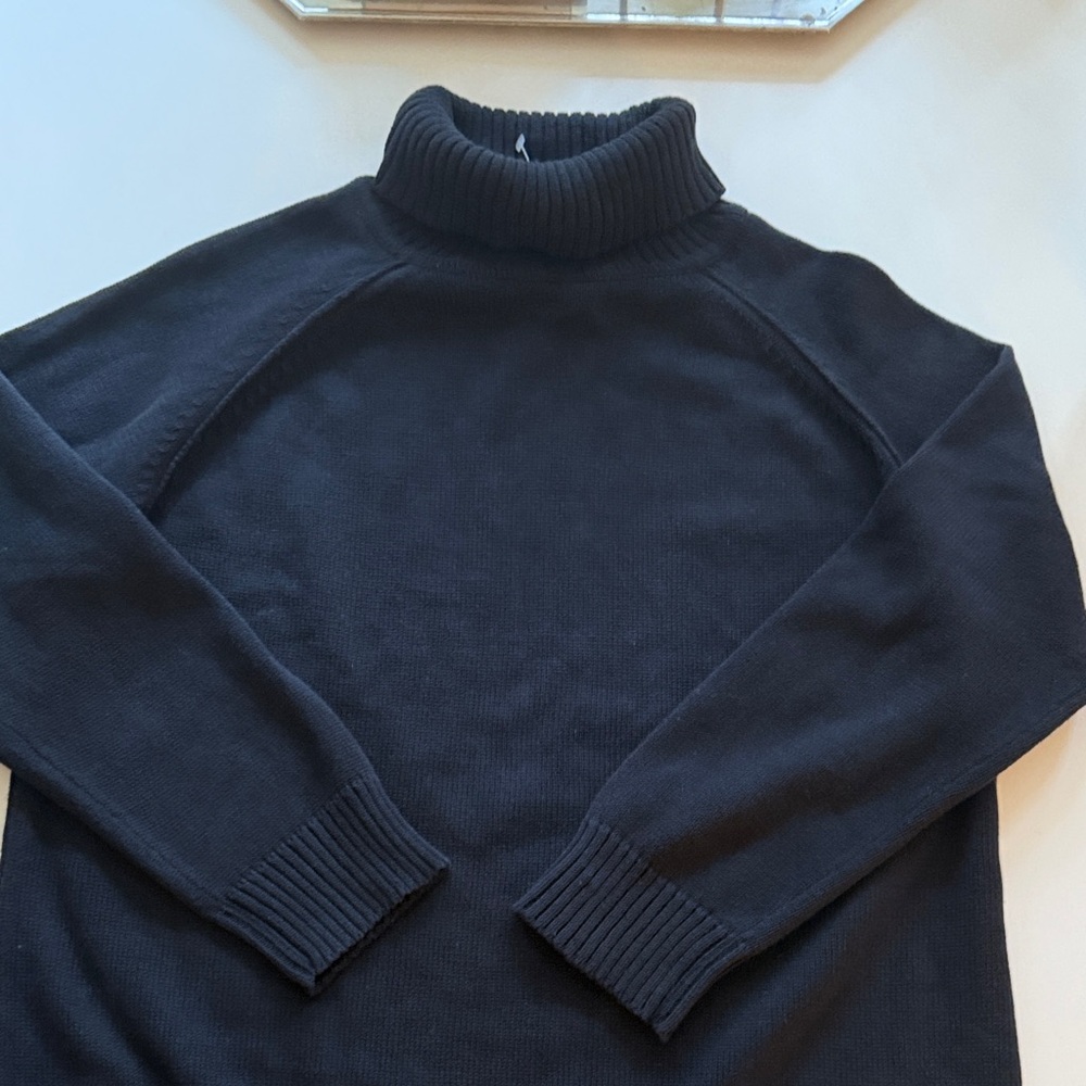 Karen Scott Women's Black Cotton Turtleneck Sweater